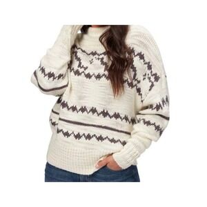 Basin and Range Womens  Ivory Drop Shoulder Sweater Size XL Fisherman Mountains